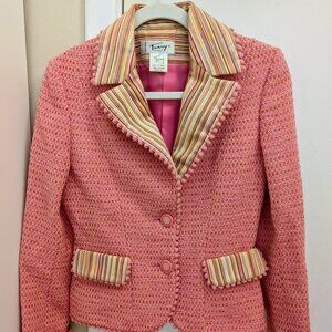 Gorgeous and Unique Pink Tweed Blazer by Terry Paris! (Size 4)